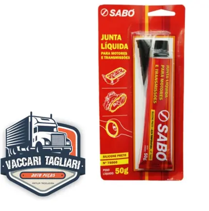 Junta Cola Silicone Sabó Alta Temperatura Preto Motor 75000