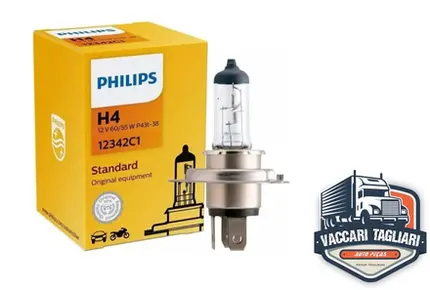 Kit 4 Lampada Philips Halogena H4 12v 60w / 55w Standard