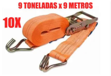 10 Cinta Amarrar Carga Com Catraca Até 3 T Caminhão Carreta