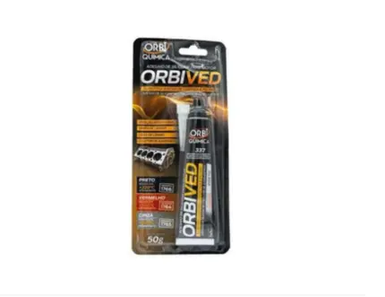 12 Cola Silicone Preto Alta Temperatura Orbived 50g