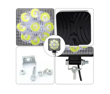 Farol De Milha Troller Pick-up Led Quadrado 27w