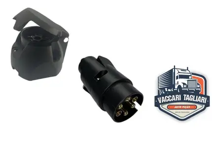Tomada Fêmea E Tomada Macho Plug Preto Carretinha Engate