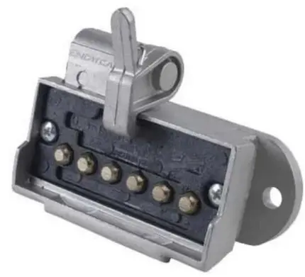 Tomada Engate Carreta Femea 6 Polos Aluminio