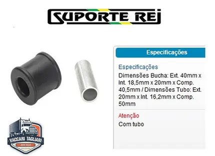 Bucha Amortecedor Diant ( C/ Cano) Mb 1620/1720/1630/ Axor - Par