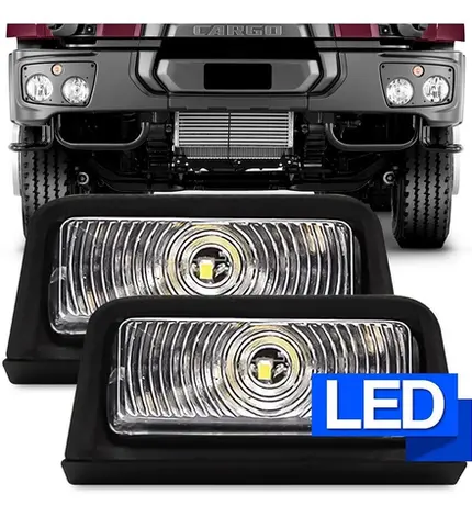 Par Lanterna Ford Cargo Antigo Base Reta Teto Tapa Sol Led