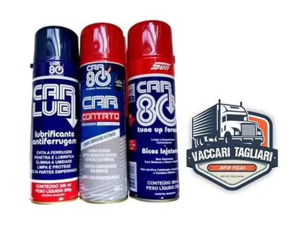 2 Limpa Contato+2 Spray Car Lub80 + 2 Descarbonizante Car80