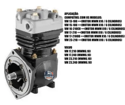 Compressor Ar Caminhões Vw 13180 15180 17210 - Mwm X10 6cil