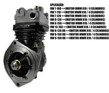 Compressor Ar Para Caminhões Vw 8120/8150/13150 Mwm X10 4cil