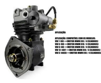 Compressor Ar Caminhões Vw 7100 8140 12140 - MWM X10 4cil