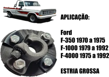 Acoplamento Junta Elástica Direção Ford F-350 F-1000 F-4000 Estria Grossa
