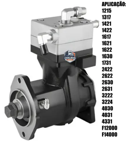 Compressor De Ar Ford Cargo 1215 1317 1421 1422 1617 1621 1622 1630 1731 2422 2622 2630 2631 3222 3224 4030 4031 4331 F12000 F14000