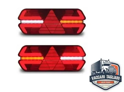Par Lanterna Carreta Caminhão Triplo X 24v Led Universal