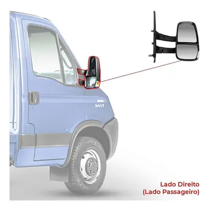 PAR ESPELHO RETROVISOR IVECO DAILY APOS 2008