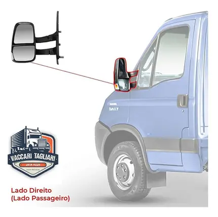 PAR ESPELHO RETROVISOR IVECO DAILY APOS 2008