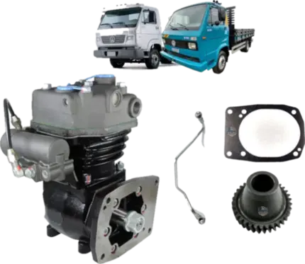 Compressor Ar Caminhões Vw 690 790 7110 12140 com kit Adaptação