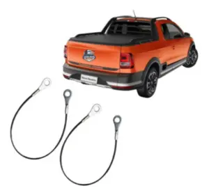 Par Cabo Aço Tampa Traseira Caçamba Vw Saveiro G5 G6 2014…