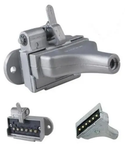 Tomada Engate Carreta Macho Femea 6 Polos Aluminio