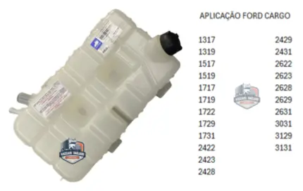 Reservatório Agua Radiador  Ford Cargo 1317 1517 2042 2422 2842 2631 3129