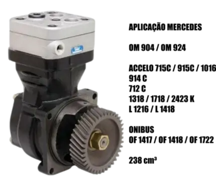Compressor de Ar Atego MB 1418 1518 1728 2426 2429